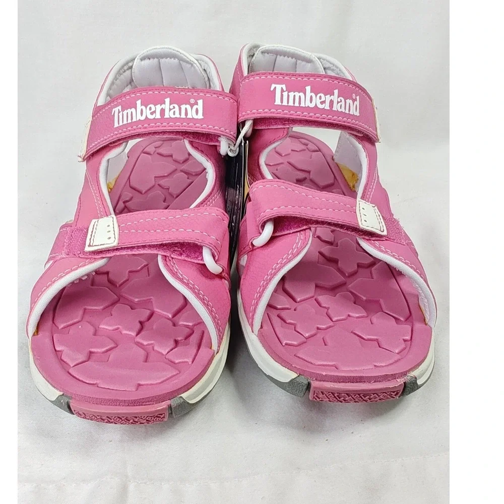 Timberland Mad River 2-Strap Sandals Rose Pink White EU 36 4 Big Kids New in Box